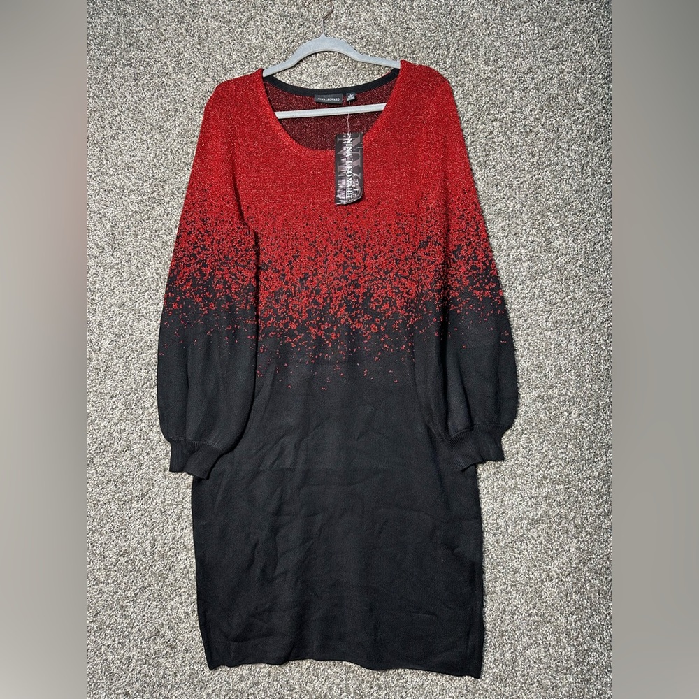 NWT Nina Leonard Balloon Sleeve Sweater Dress Size Large - Picture 3 of 6
